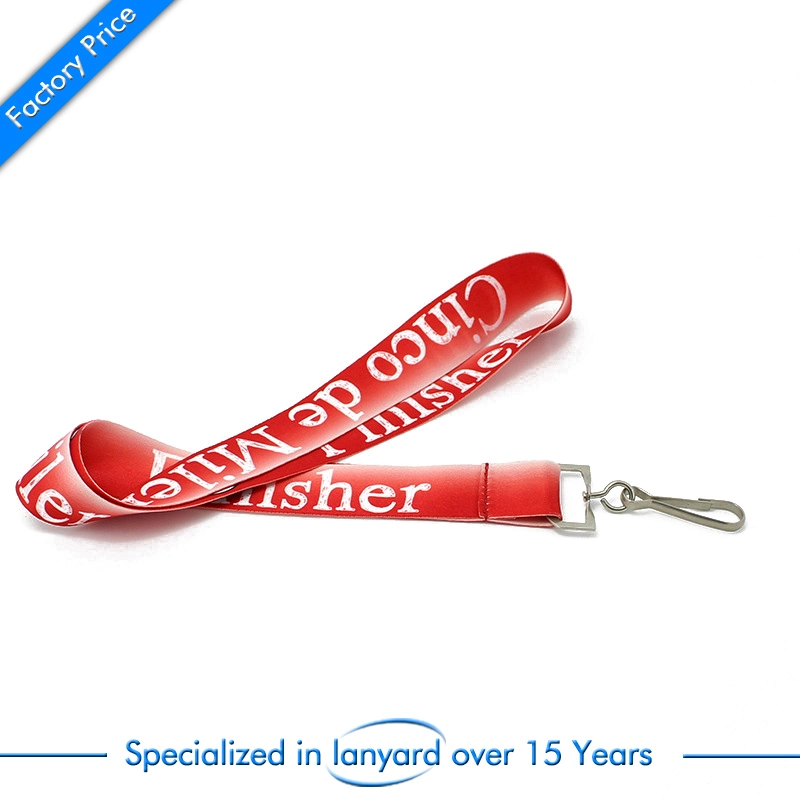 Custom Flat Polyester Screen Printed Lanyard with Safety Lock