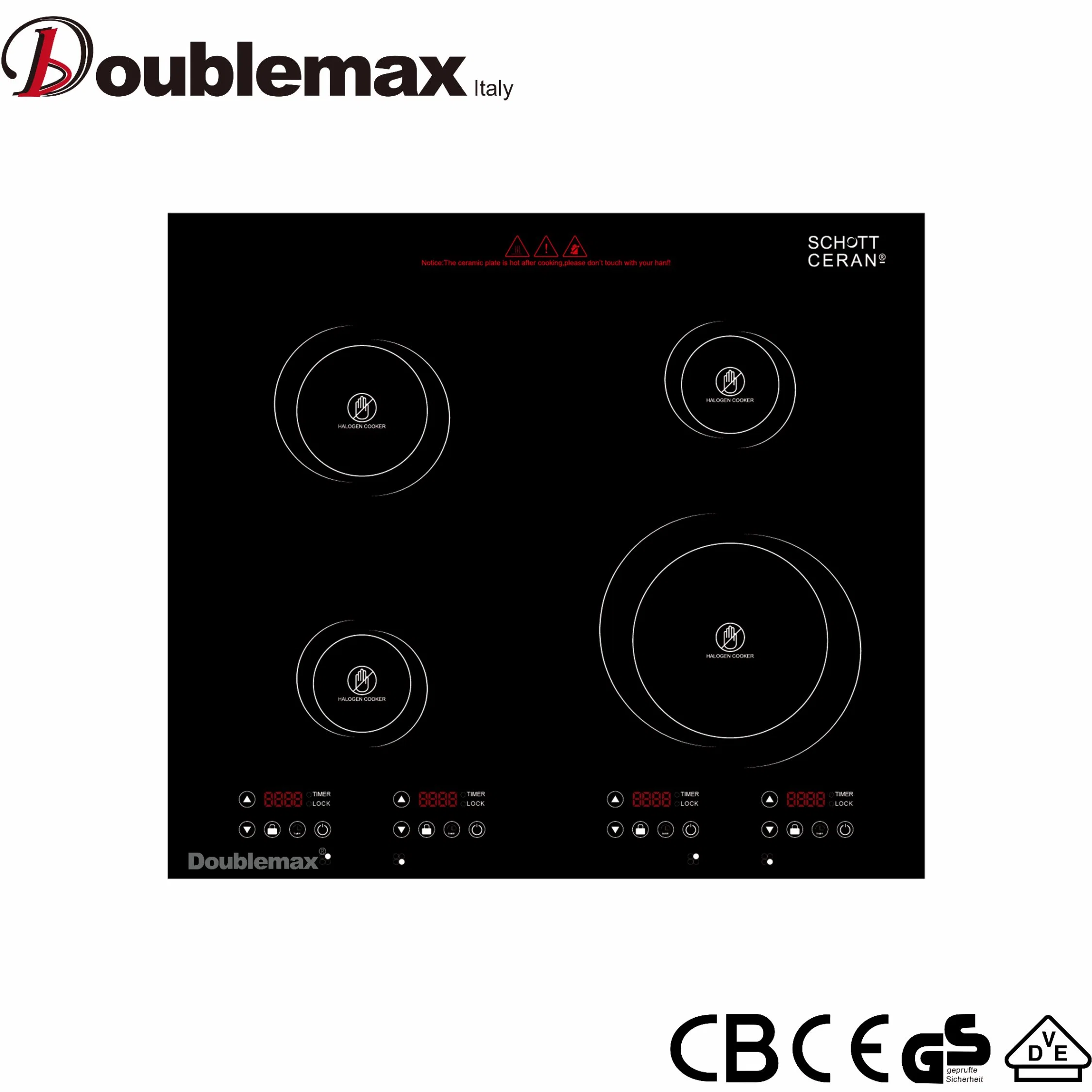 2000W Built-in Type Touch Contronl Pure Copper Heat Coil 3burner Induction Cooker