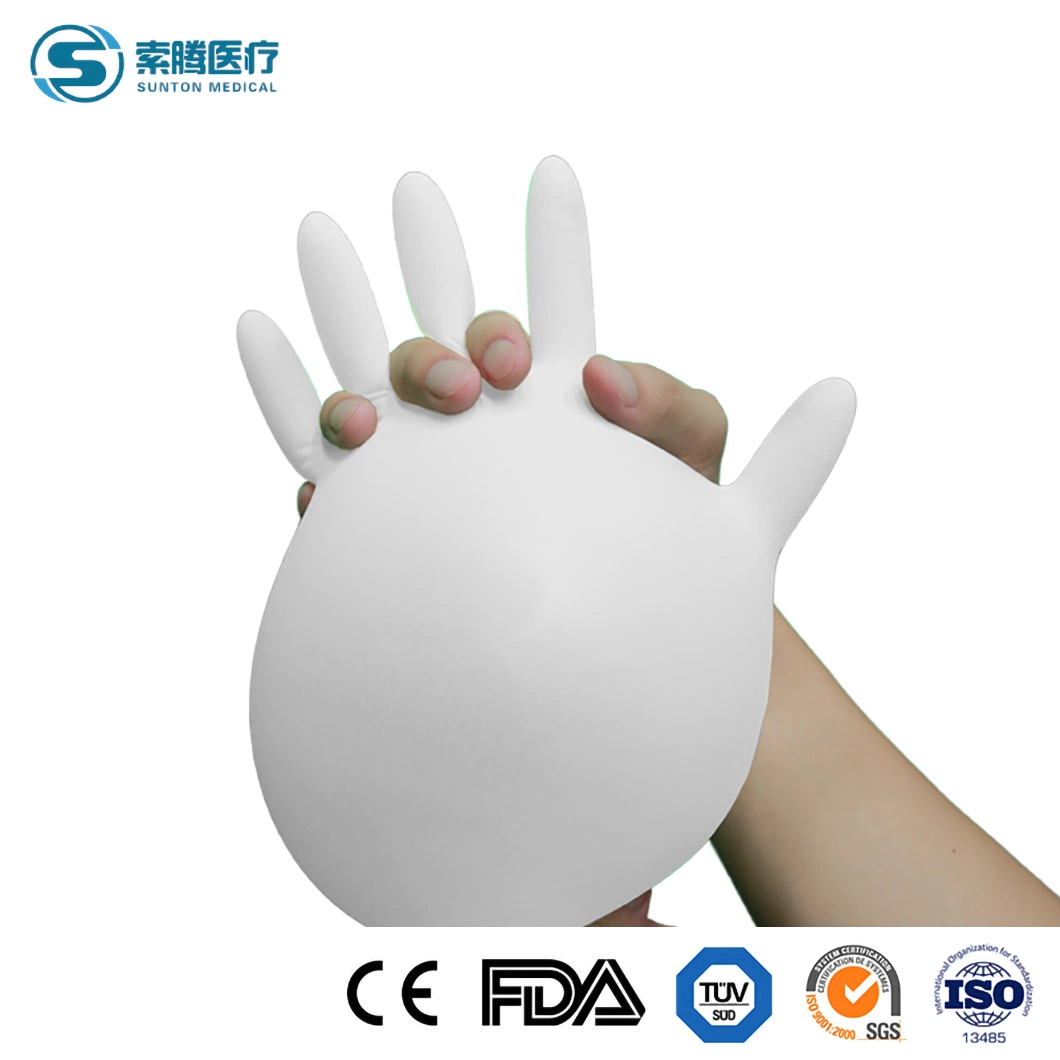 Gants en latex de haute qualité Sunton M L S XL Gants chirurgicaux de la taille de la Chine Wear-Resistant gants chirurgicaux stériles gant chirurgical fabricant l'échantillon disponible