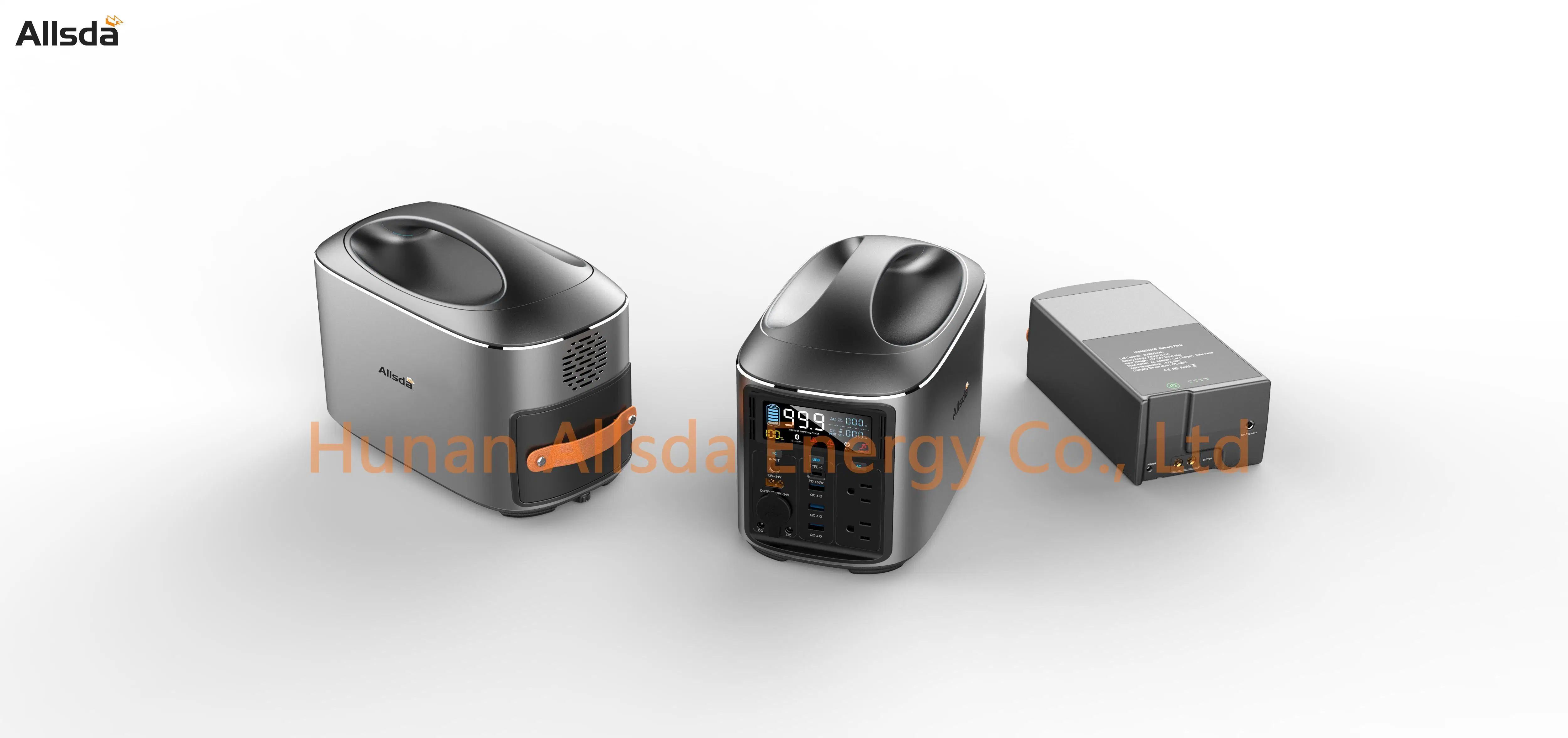 Gerador de energia portátil de 1000 W gerador de energia solar de emergência Estação portátil Potência portátil de onda sinusoidal pura de saída de 110 V para a América do Norte Camping (para os EUA)