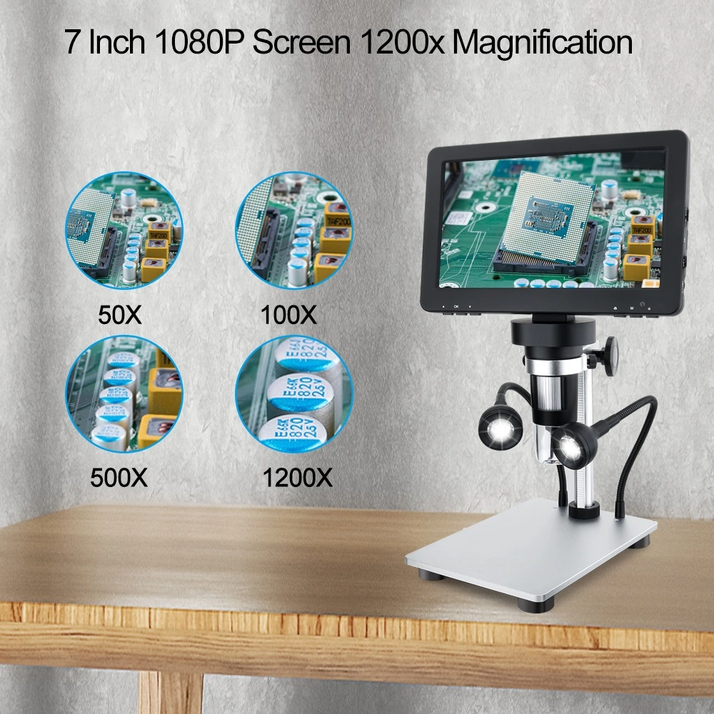 7 Inch HD LCD Display Electron Microscope 1200X Times Digital Microscope