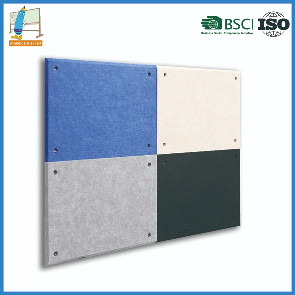 Frameless Notice Board Felt Board with Push Pins Wall Mounted Bulletin Board for Classroom Office Display