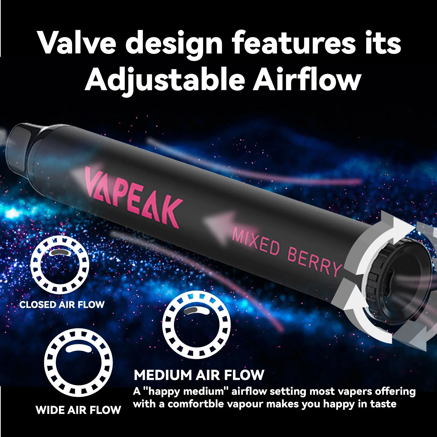 2022 Disposable/Chargeable Vape Adjustable Airflow vape 800 Puffs Atomizer