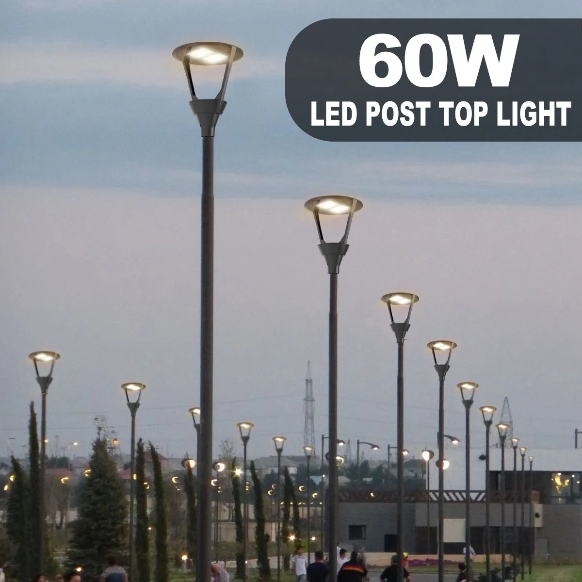 5-Year Warranty Aluminium 100W 120W Pole LED Garden Landscape Outdoor LED Park LED Post Top Light