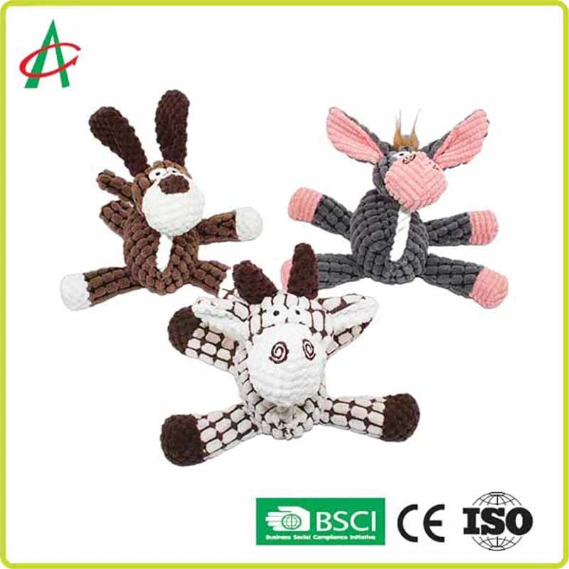 Durable Cute Interactive Squeaky Toy Donkey Plush Pet Toy