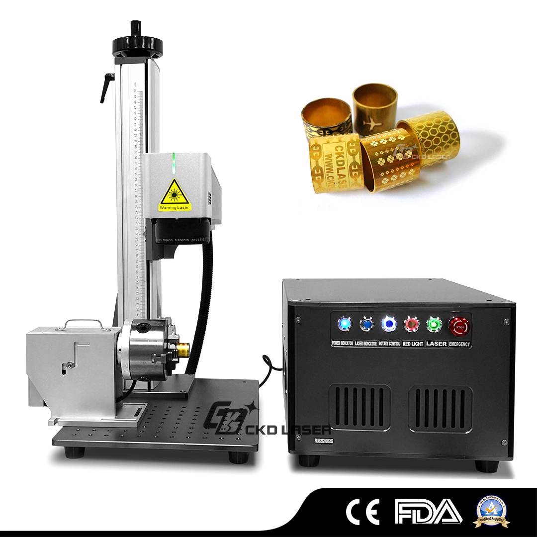 Minimalismo Pistola Laser de fibra Marcação gravura em metal CNC Máquina para marca de logotipo de plástico do Rolamento da impressora imprimindo a folha de carimbo de identificação do botão Voltar do corte Attachment