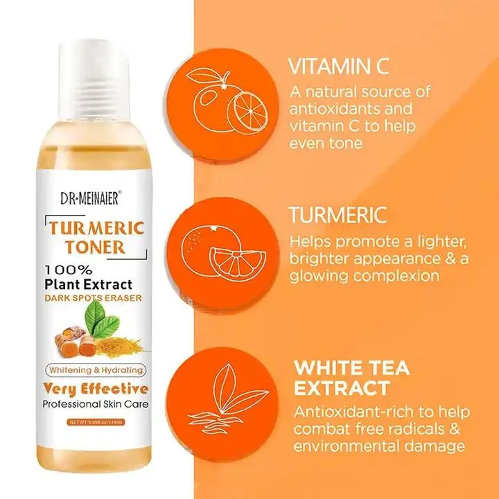 Free Sample Tumeric Dark Spots Face Toner Spots Eraser Corrector Turmeric Fades Blemishes Dark Spots Remover Acne Toner