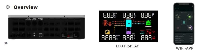 Vente directe en usine 8KVA 220VAC Double 2 sorties 48V 8kW Inverseurs hors réseau Axpert Double MPPT Solar Inverter