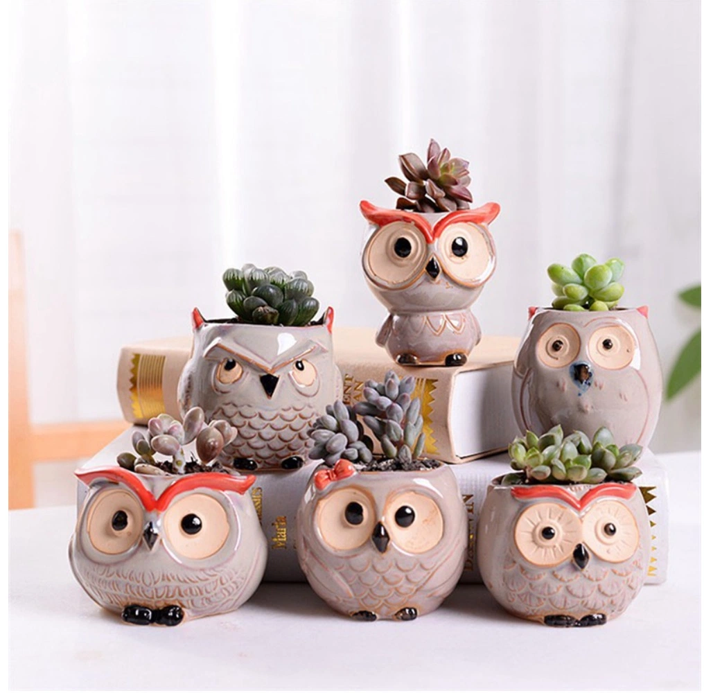 Wholesale/Supplier Cute Mini Succulent Plant Owl Flowerpot Wholesale/Supplier Cheap Flower Pots Ceramic