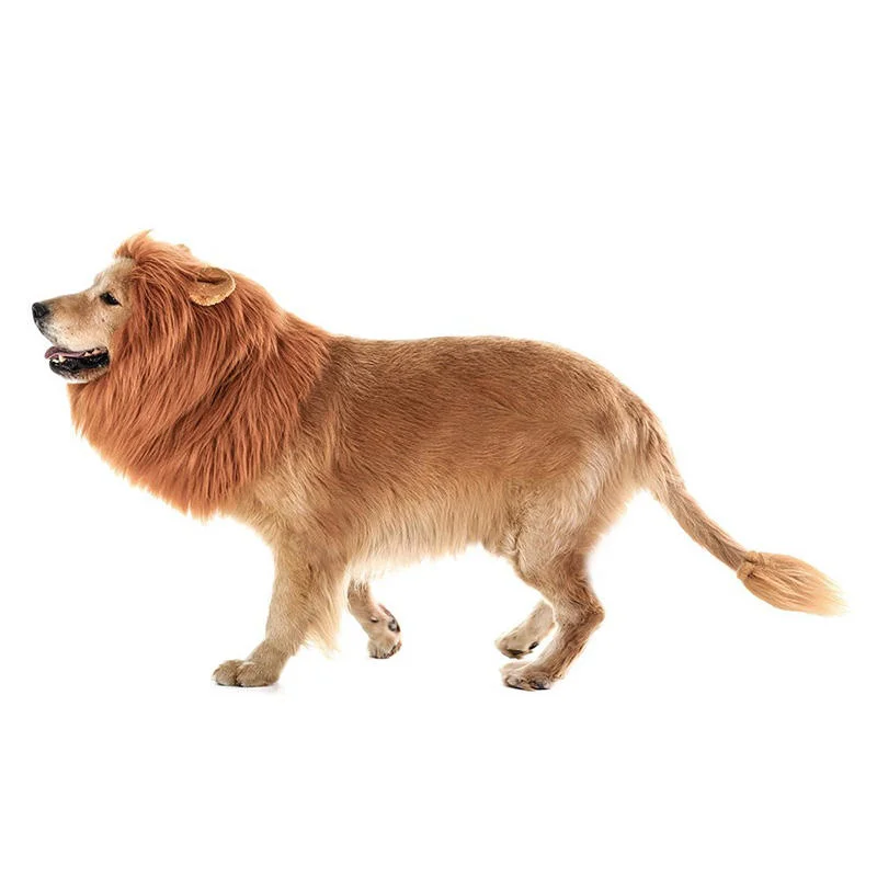 Halloween Dog Lion Mane Funny Dogee Cosplay Lion Hair Headgear Costume Lion Mane Wig for Dogs