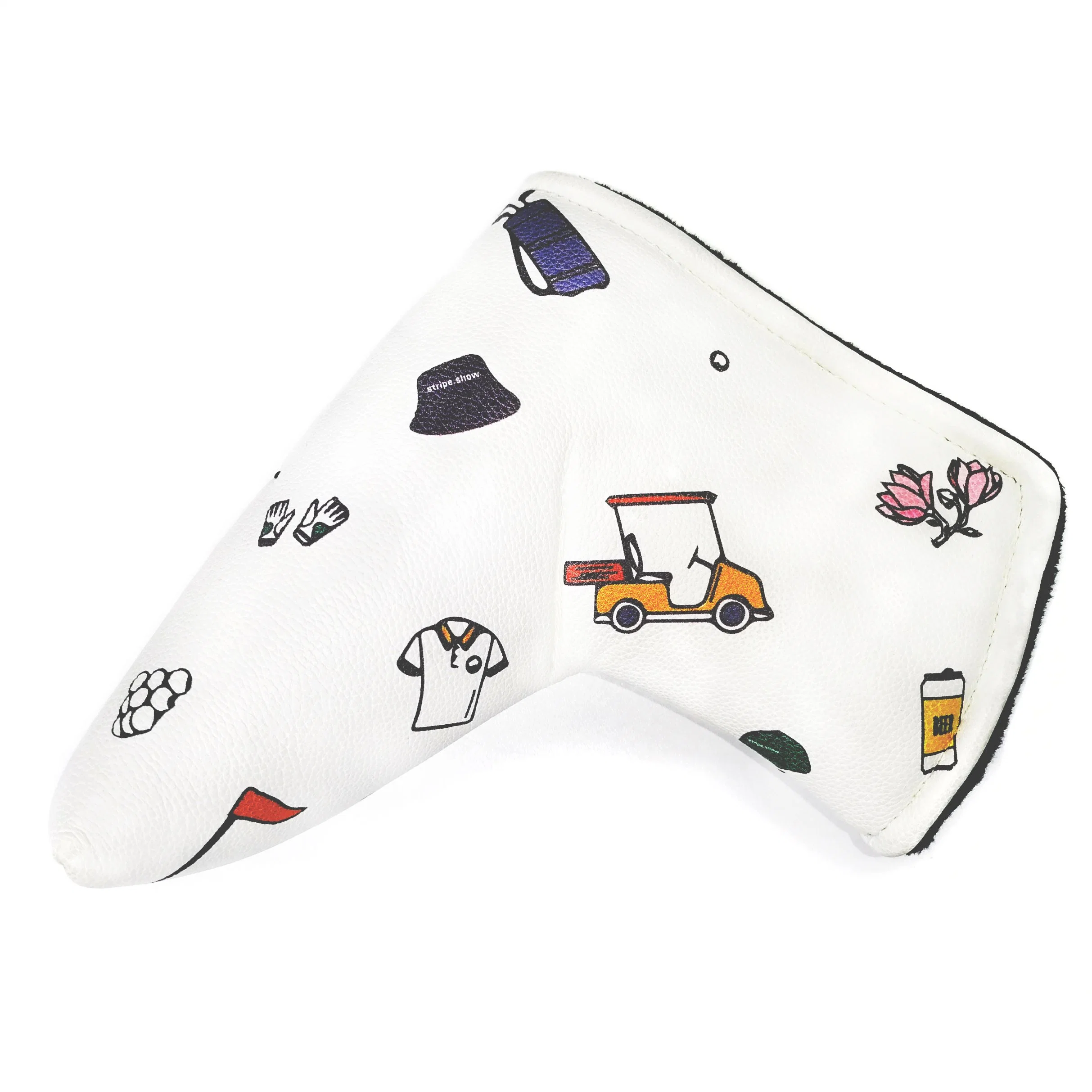 Vente en gros Accessoires pour têtes de club de golf couleur blanche cuir pu Putter de golf