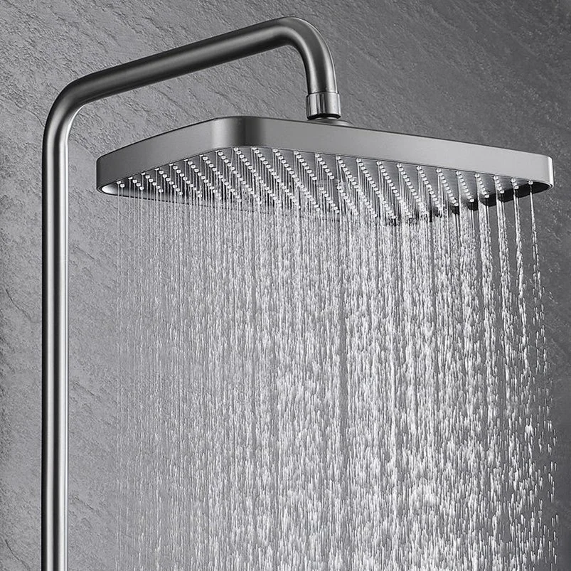 Modern LED Digital Shower Set with Hot and Cold Mixer Bathroom SPA Rainfall Experience Wall Mount Square Head Tap Brass Construction