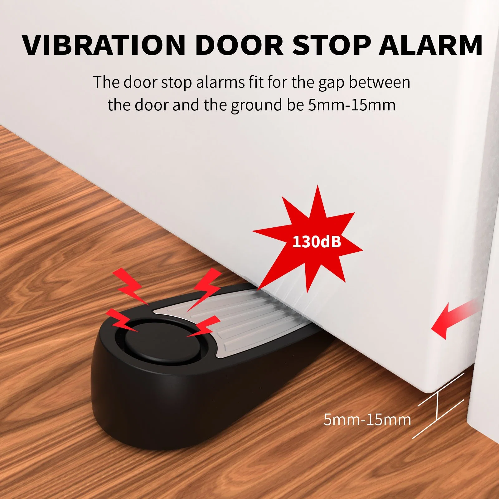 Anti-Theft Home Security 130dB Vibration Door Stop Alarm