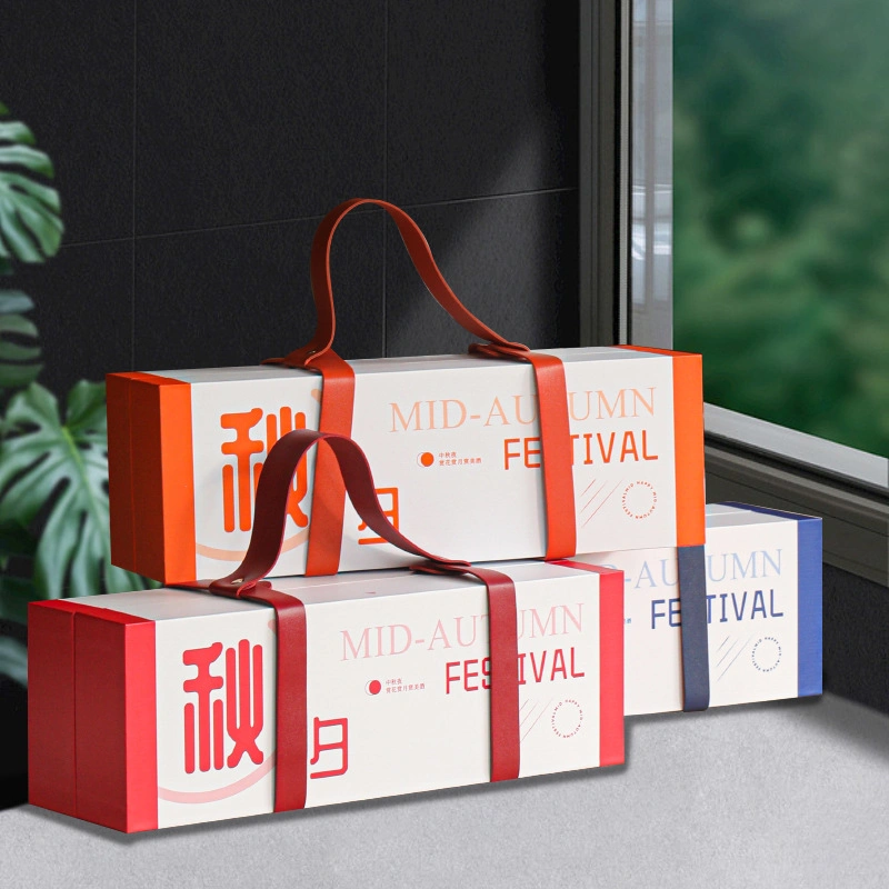 MID Autumn Festival Moon Cake Box Gift Packaging Creative Handheld Gift Box with Printable Logo