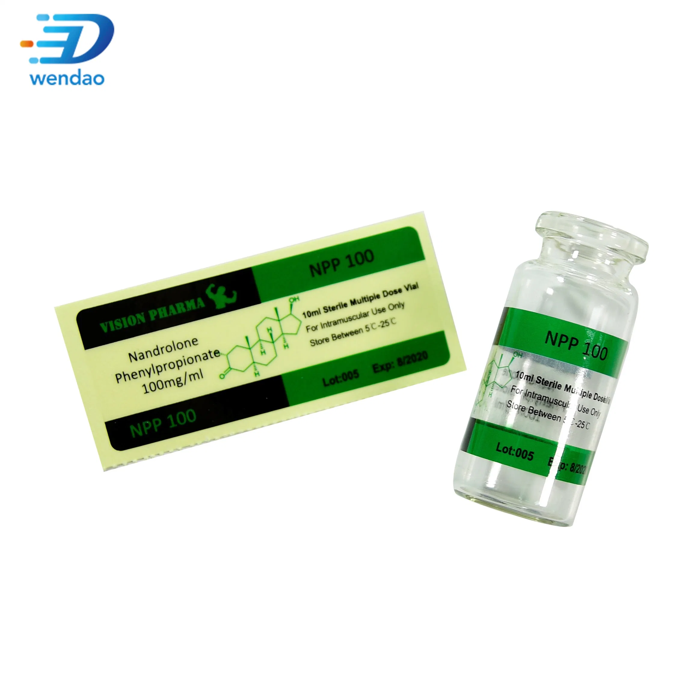 Custom Logo Printed Transparent Hologram Pharmaceutical Steroid 10ml Vial Label Sticker