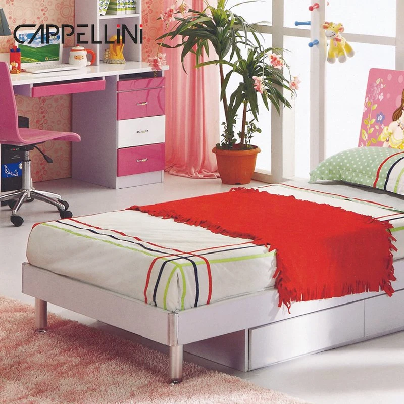 Latest Princess Design Girls Room Wooden Children Bed Desk Bookshelf Wardrobe Set Kids Bedroom Furniture