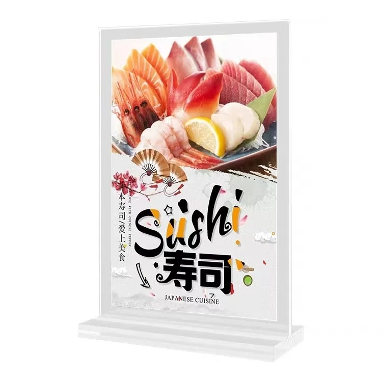 Double Strong Plastic Table Menu Display Stand Display Menu Acrylic Logo Holder