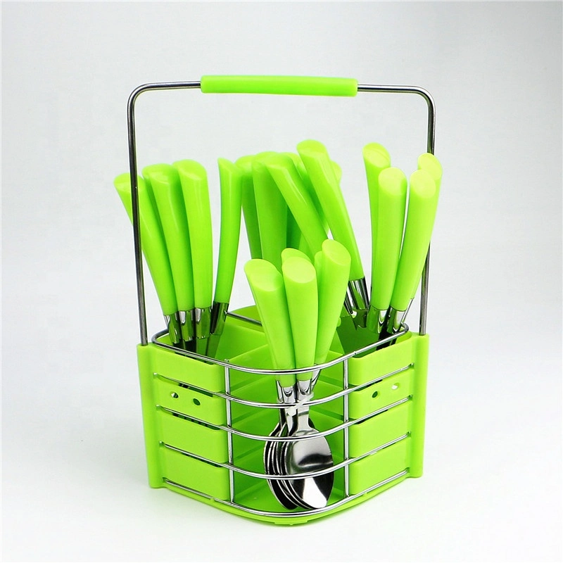 Best-Selling Worldwide Plastic Handle Cutlery Set with PVC Box Packing