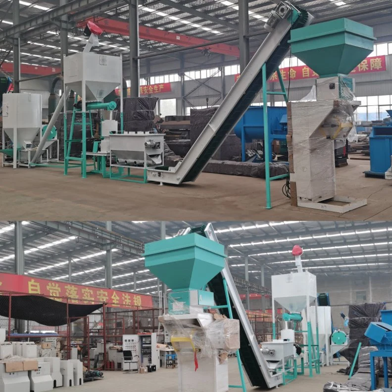 Poultry Feed Production Line 1 Ton Cattle Feed Plant Animal Feed Pellet Making Line Feed Pellet Plant