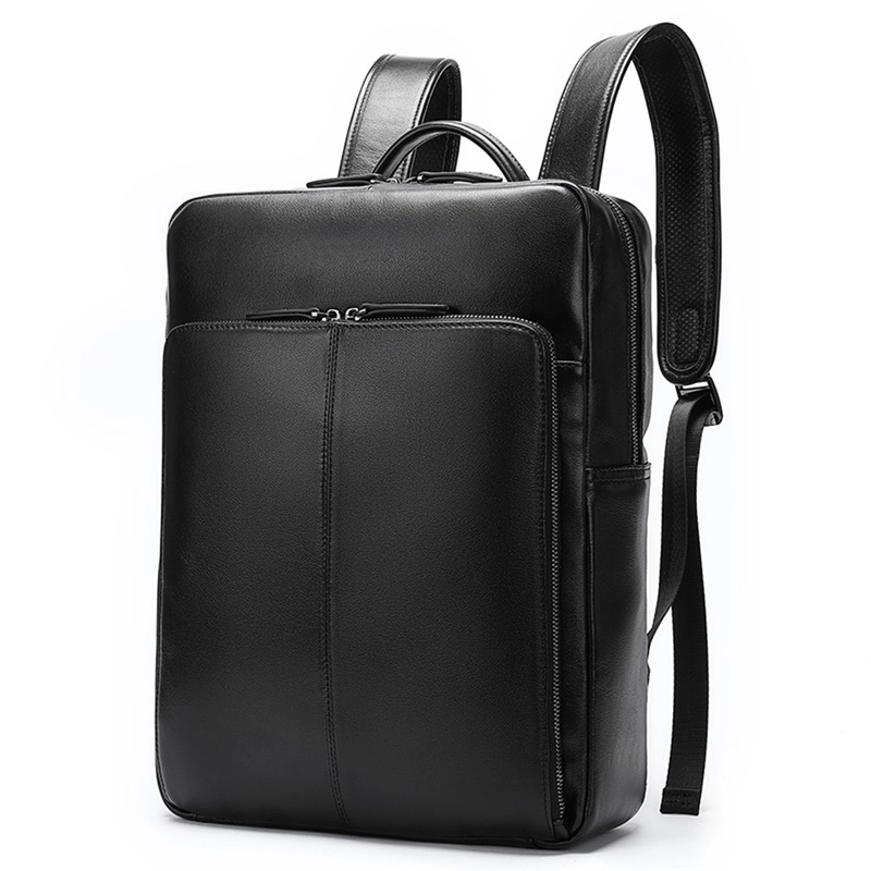 Sac à dos classique en cuir véritable pour homme, sac d'épaule pour ordinateur portable, sac de voyage d'affaires.