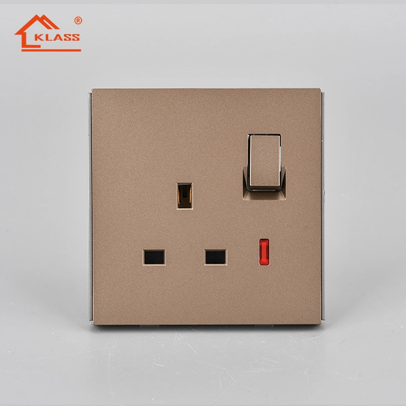 Switch Factory Good Quality 86 Type 3 Pin Universal Multifunction 13A Power Socket with LED Indicator with CE IEC Saso Gso