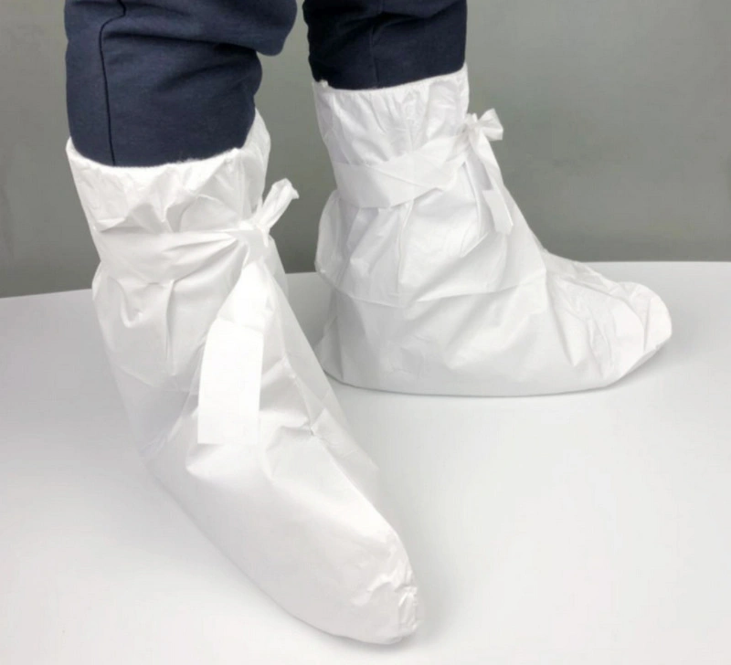 Disposable Microporous Laminated Nonwoven Waterproof Sf Boot Covers Non-Skid Long Boot Covers Waterproof