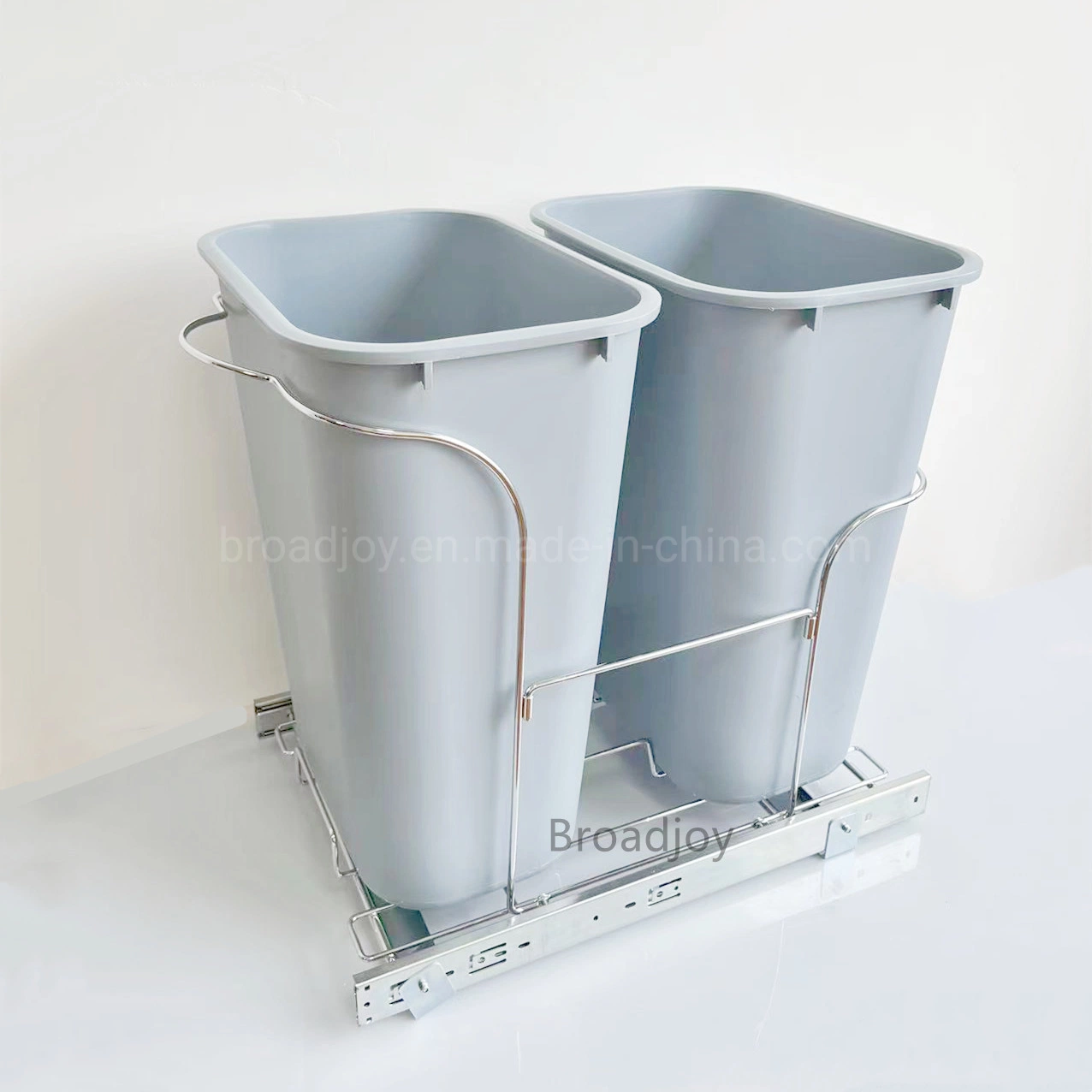 Pull out Kitchen Waste Bin Soft Close Dustbin Connected with Door Garbage Waste Container Built in Cabinet