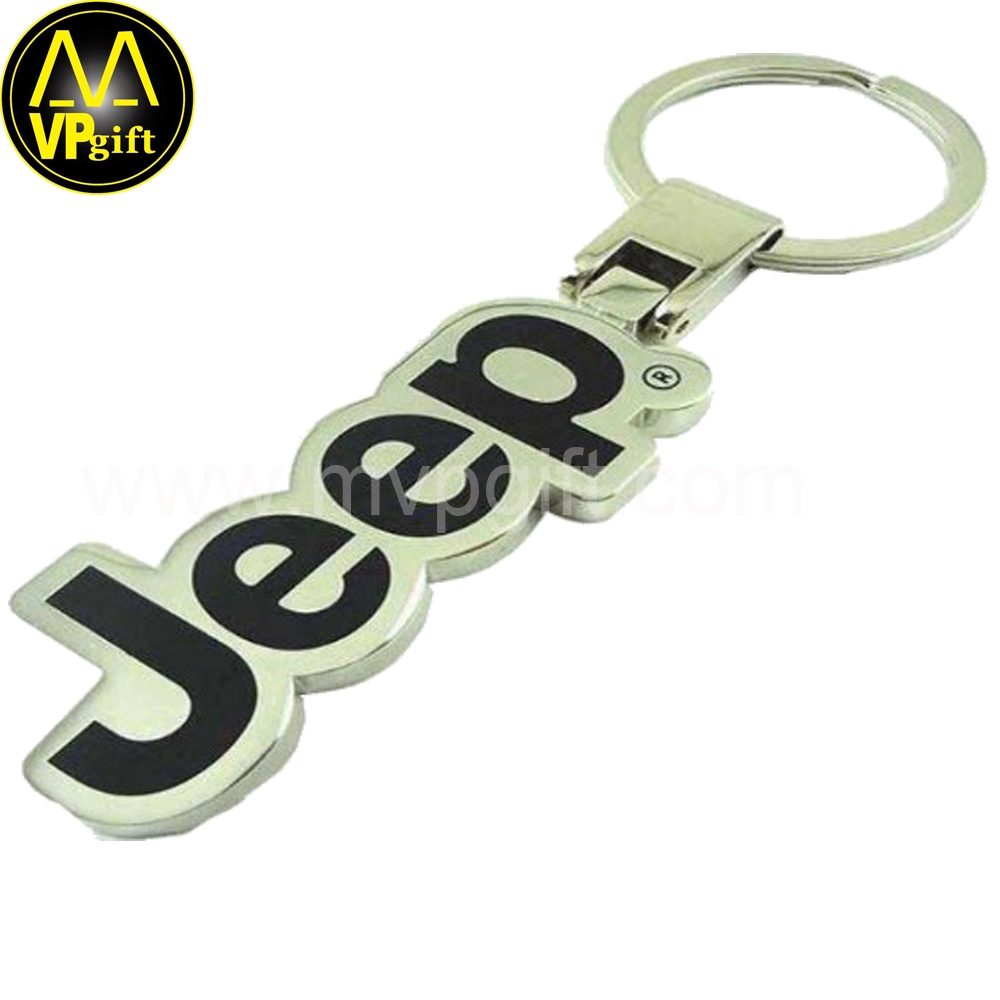 China Custom Metal Silver Promotion 3D Jeep Car Key Chain