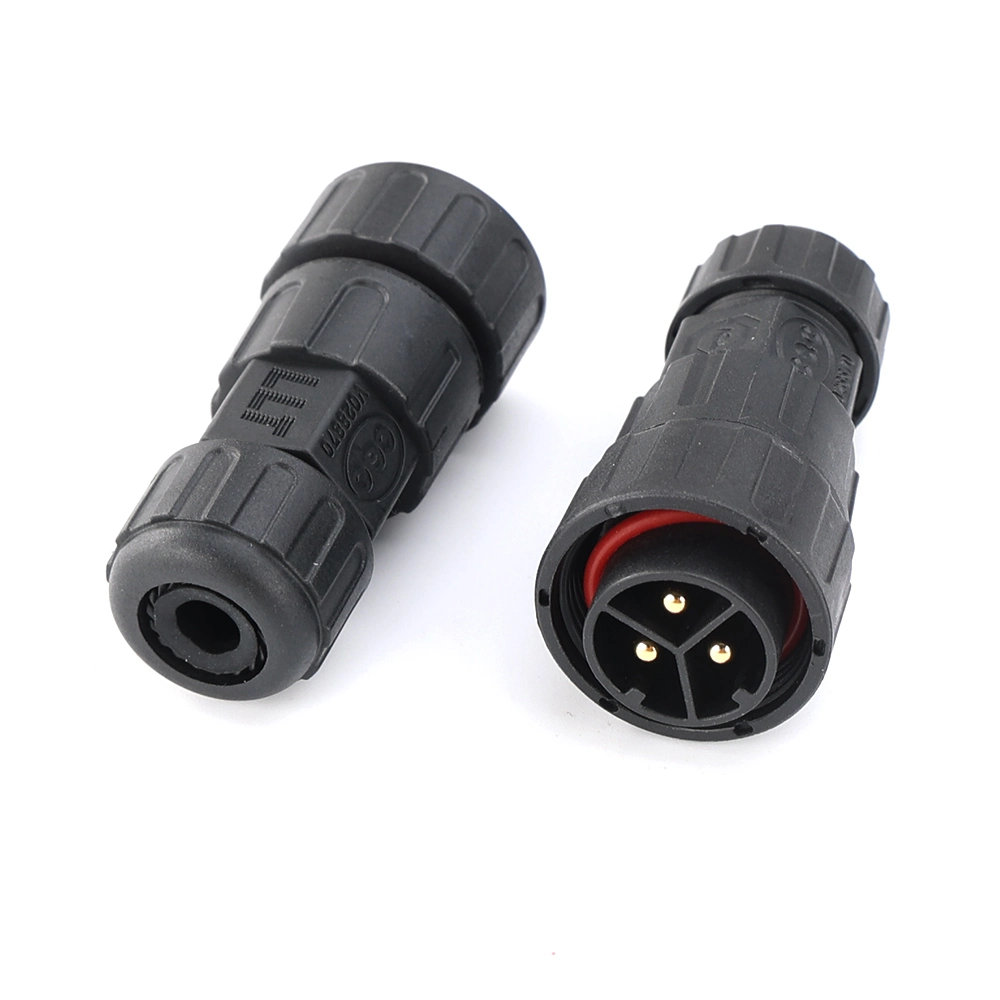 M25 3 Pole Locking Field Assemble Waterproof Male Connector