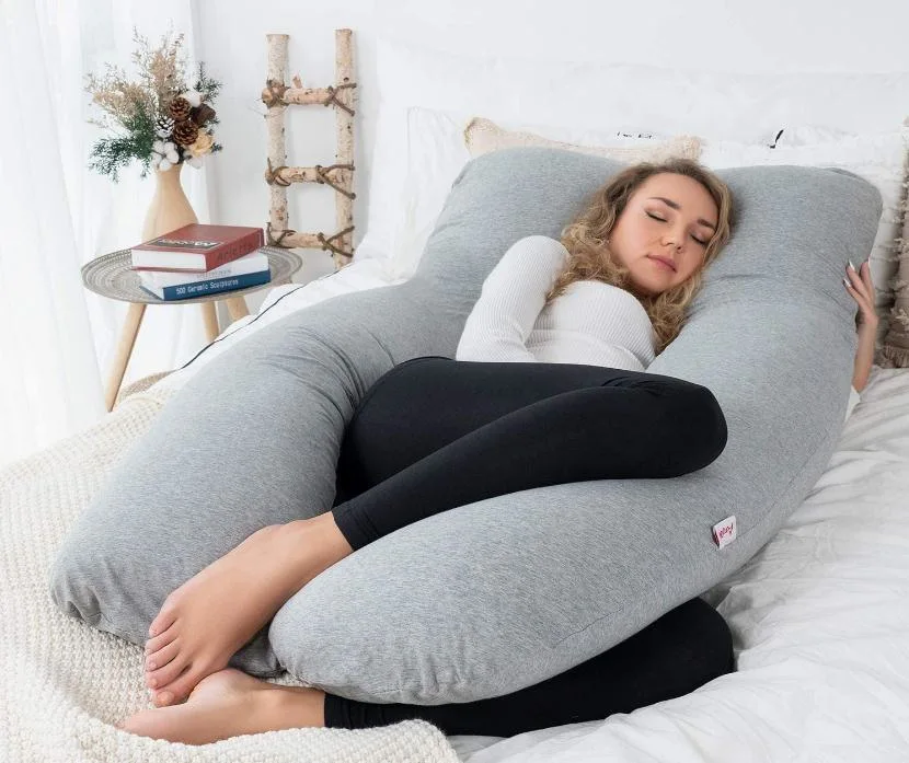 Almohada de embarazo almohada de cuerpo entero en forma de U para mujeres embarazadas Y durmiendo