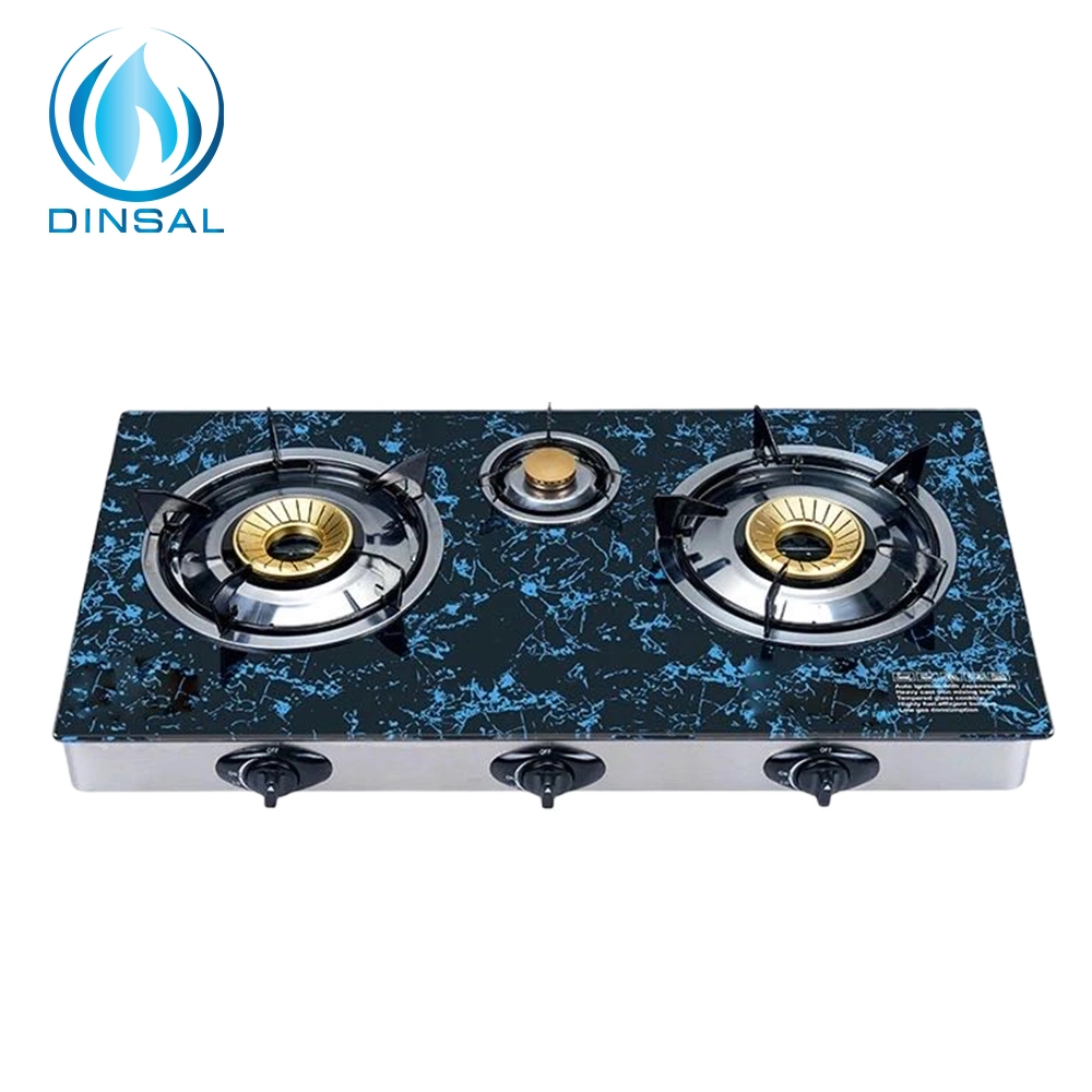 Glass Top 2 Burner Brass Burner Gas Stove (DS-GSG212)