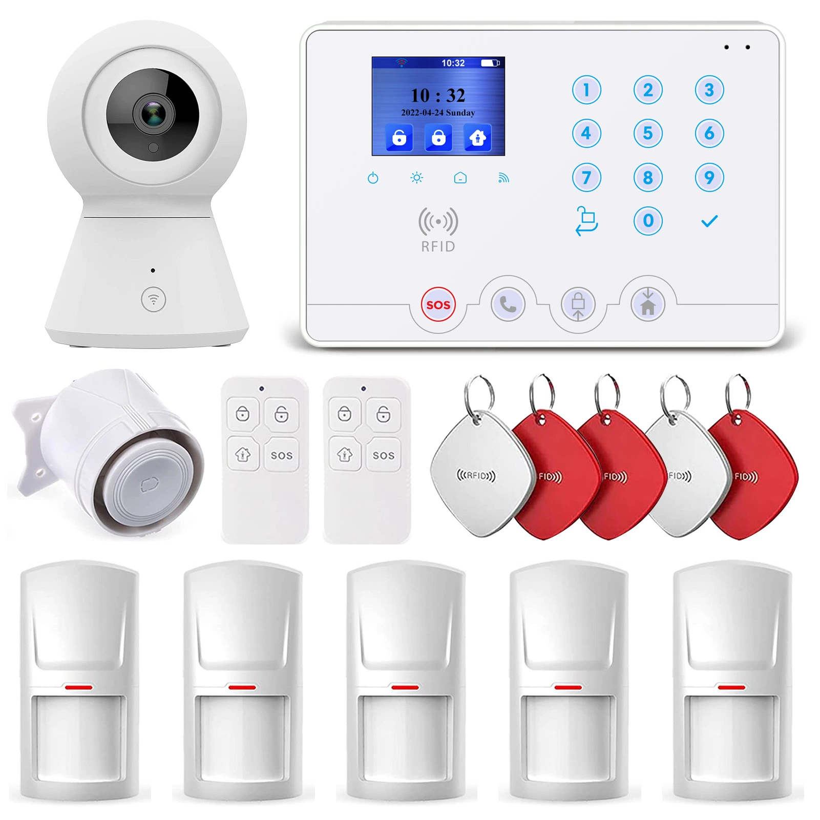 نظام إنذار الأمان المنزلي الذكي Smart Home Security Guard من الجيل الرابع WiFi Wolf Guard