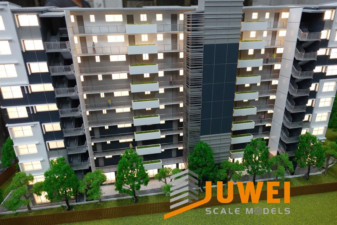 Residential Architectural Scale Building Model of Apartment with Light (JW-29)