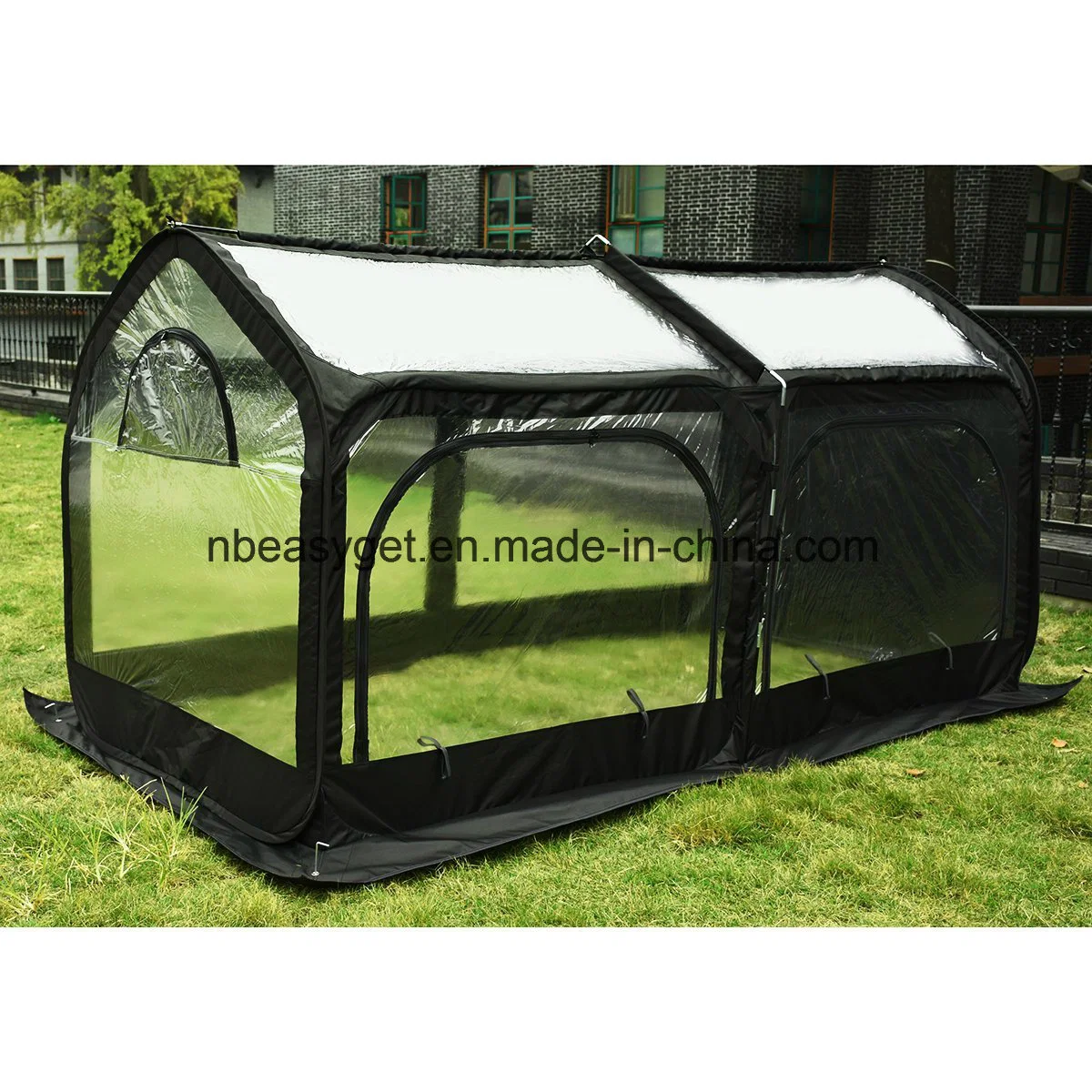 Pop-up Gewächshaus vorbei umweltfreundliche Fiberglas Pole Overlong Cover Six Stakes Mini Tragbare Green House Esg10325