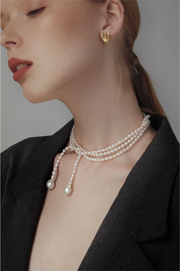 High quality/High cost performance  Jewelry Irregular Freshwater Choker Small Beads Real Baroque Pearl Necklace for Girls Women