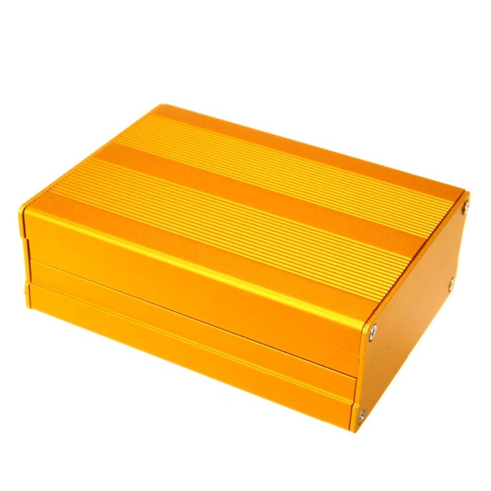 Golden Extruded Aluminum Enclosures PCB Instrument Electronic Project Box Case 100X76X35mm W315