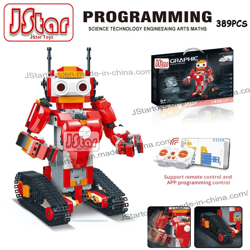 Творческое ПРИЛОЖЕНИЕ Программирование робота Stem Building Block Set Remote Control 389PCS Кирпичные блоки DIY Kit Обучение Учебно-научный анализ Интеллектуальное проектирование Игрушки RC