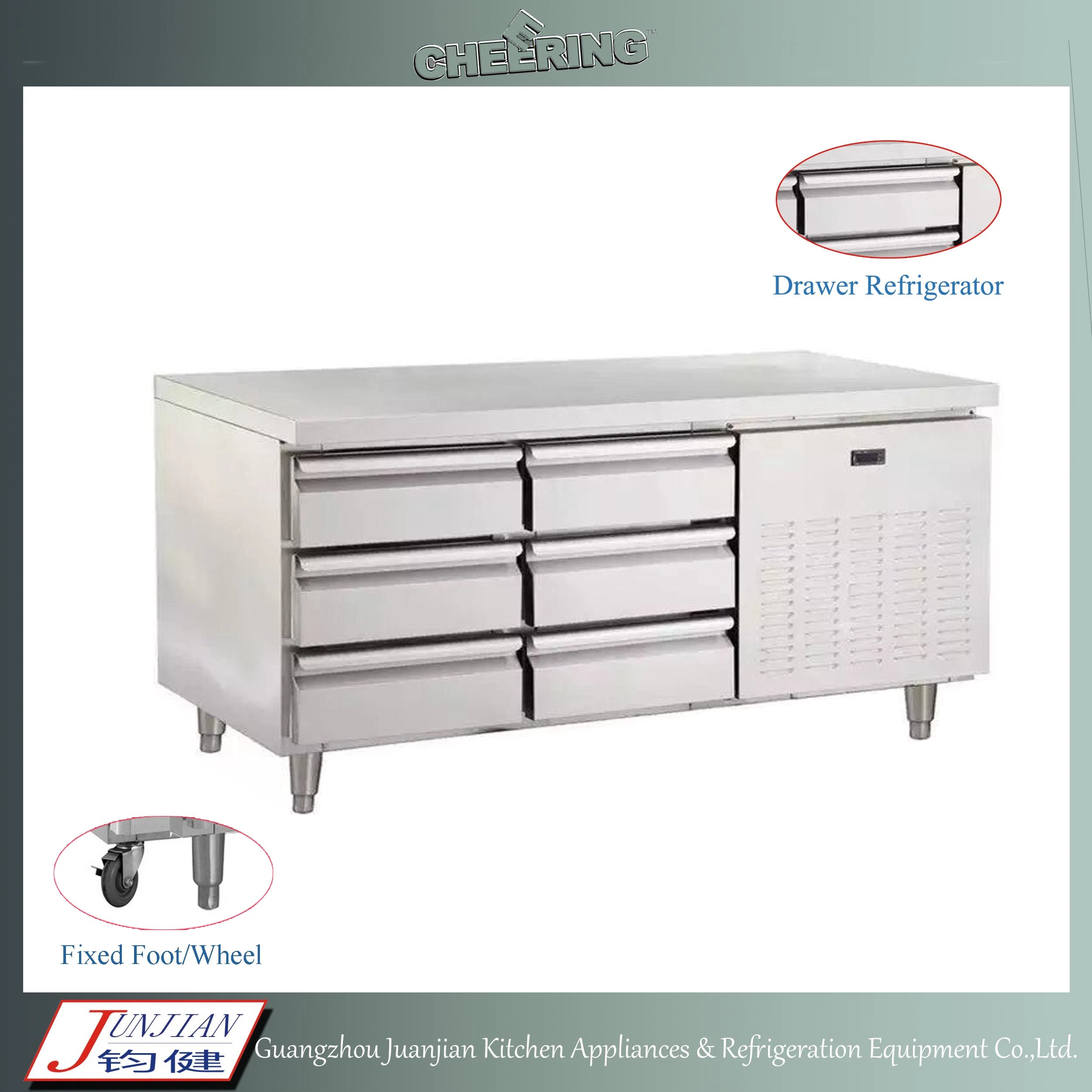 Pizza comercial Salada Chiller Prep Exibir Frigorífico Undercounter Frigorífico