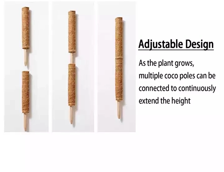 3 Sizes Stackable Ajustable Climbing Thicken Pole Coconut Palm Coir Moss Stick for Plant