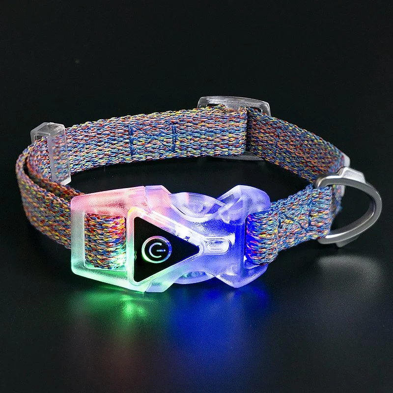 Factory Price Pet Supplies Reflective Wire Neoprene Handle Professional LED Dog Collar with Leash Set