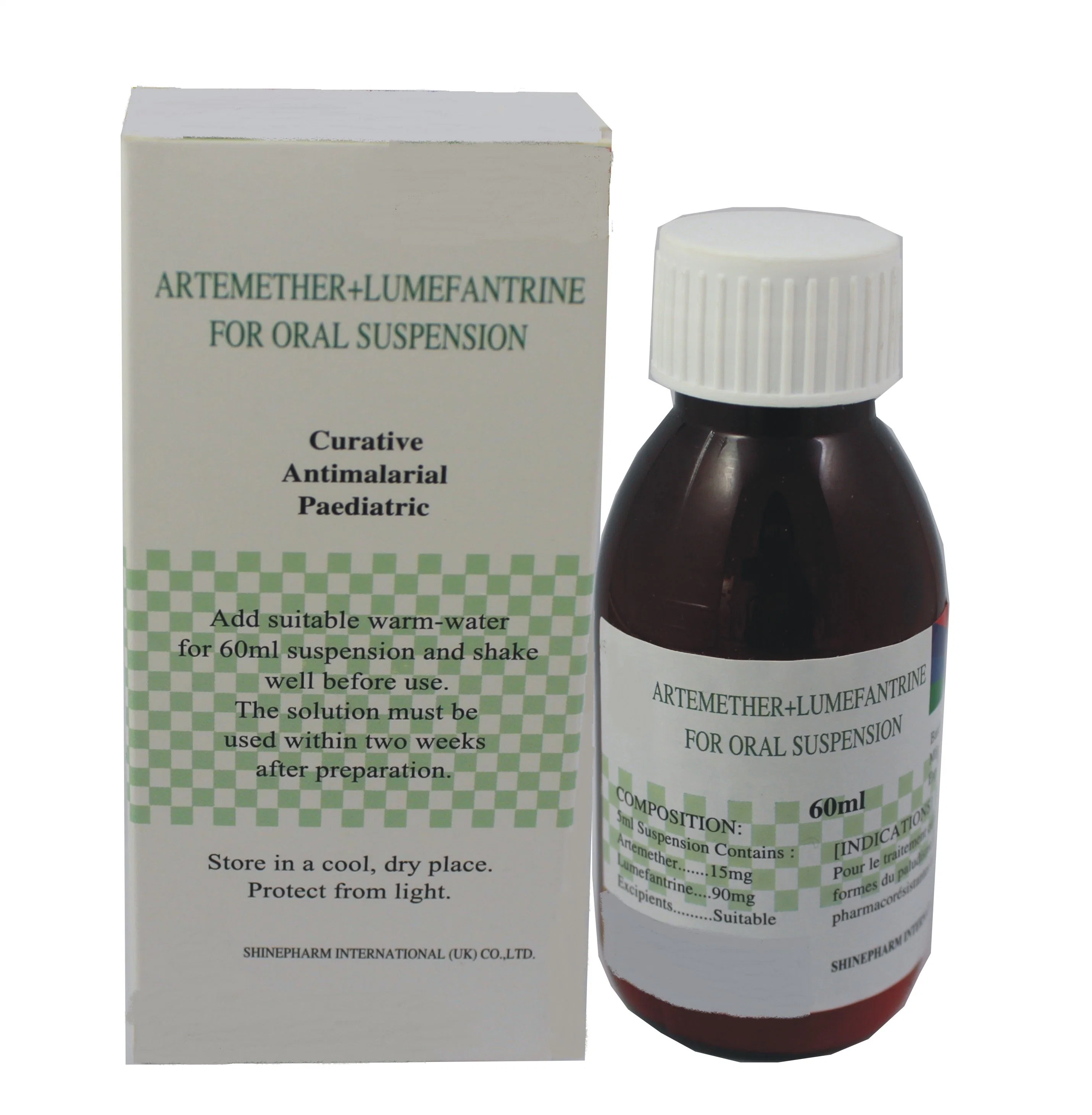 Artemether+Lumefantrine Suspension 180mg+1080mg/60ml with GMP