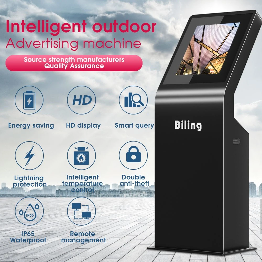 Metal Display Machine Terminal 55" Electronic Android Touch Screen Full Color Ad Digital Vertical Outdoor LCD Kiosk with WiFi