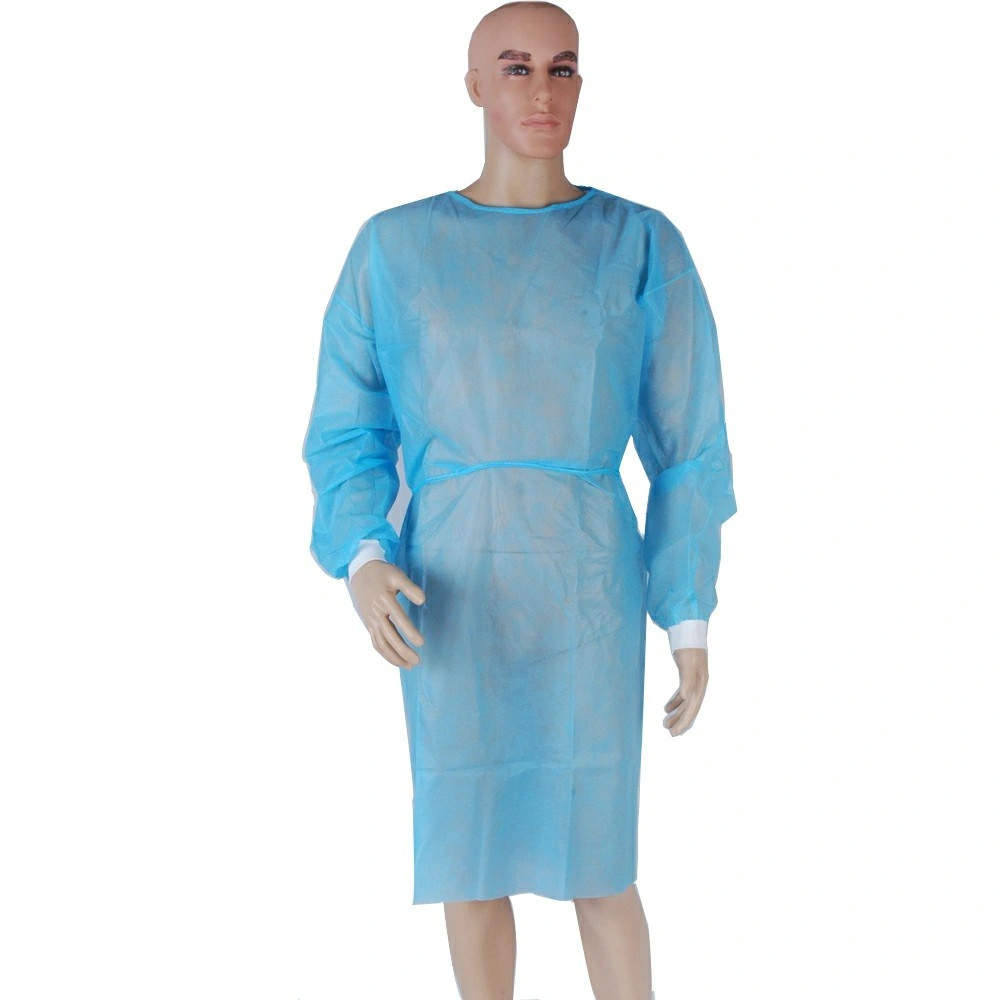 Fumo Non Woven Waterproof Disposable Isolation Lab Gown with Knitted Cuffs