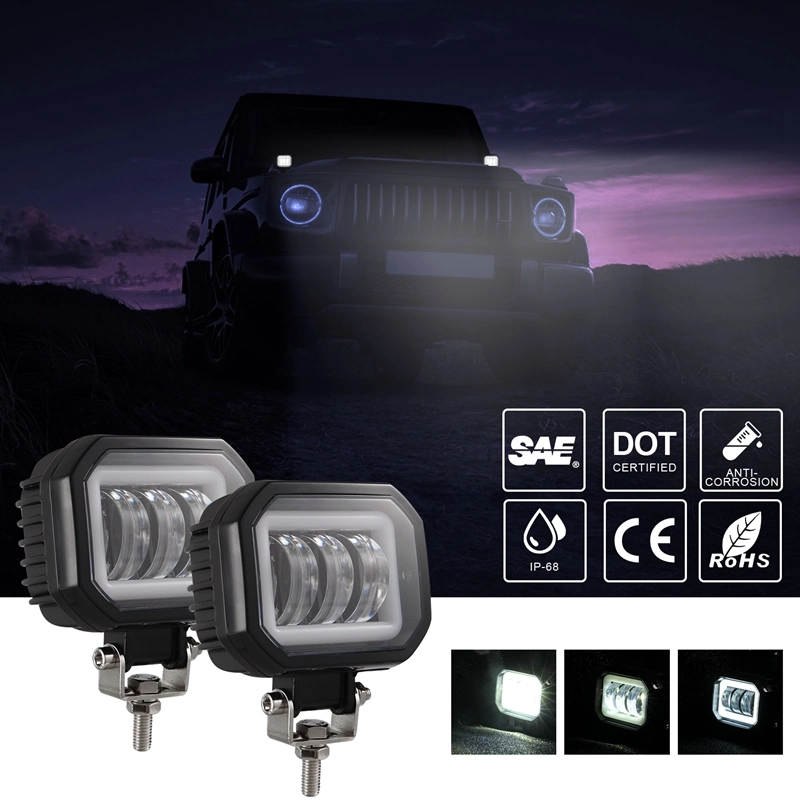 ضوء ضوء CREE COB Round Angel Eyes Work Light Car قطع غيار ملحقات LED التلقائية