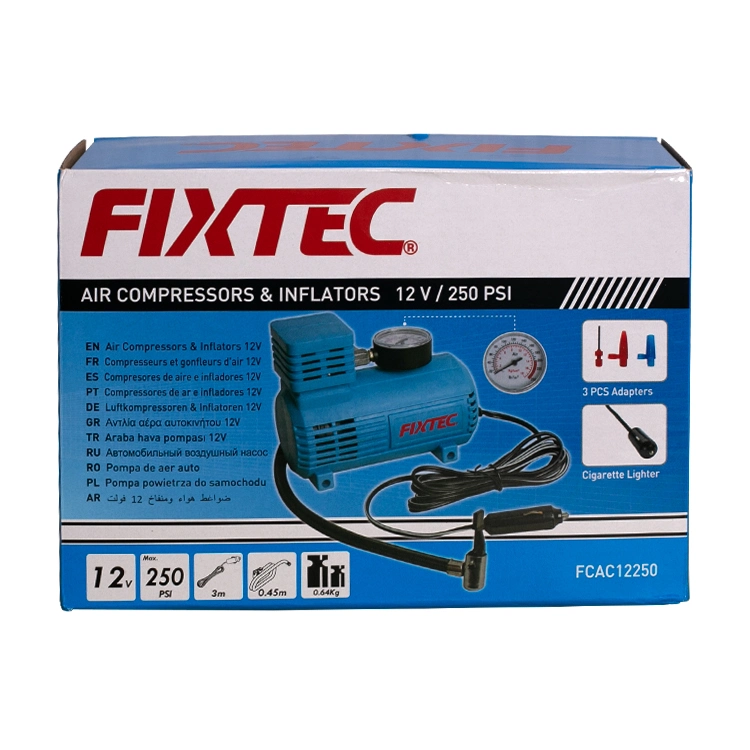 Fixtec d'autres outils pneumatiques 260 psi DC12V compresseur à air de voiture en mesure de gonfler les pneus de vélo, les pneus de voitures, balles athlétique