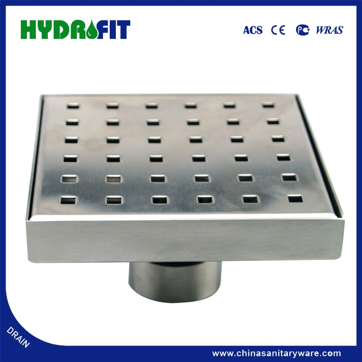 Cupc Stainless Steel 304 SUS304 Tile Insert Straight Outlet Square Shower Drain Linear Drain Floor Drain Shower Drain (FD6151)