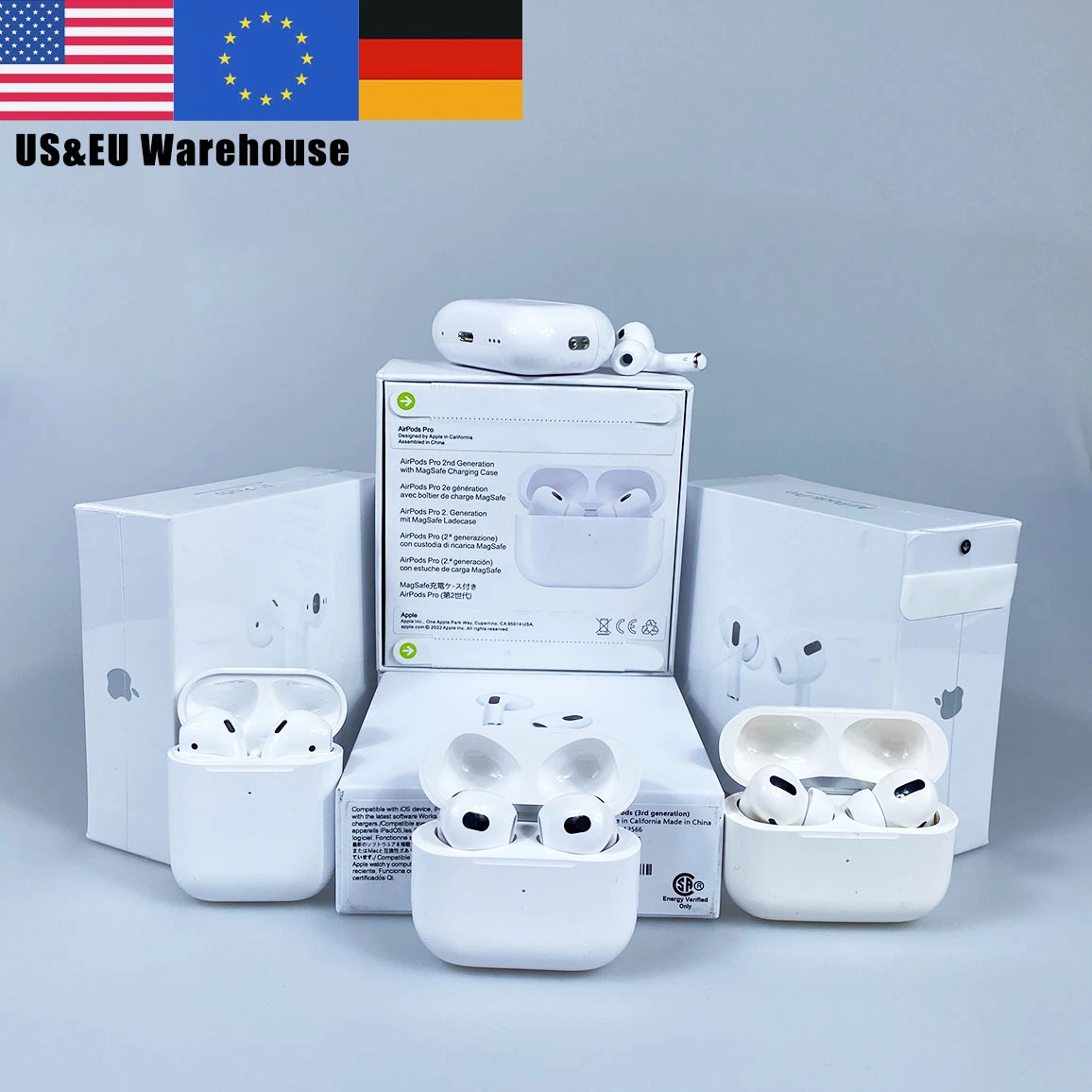 Us-entrepôt de l'UE 1 : 1 écouteurs sans fil Bluetooth pour Airpodes PRO 2 3 max