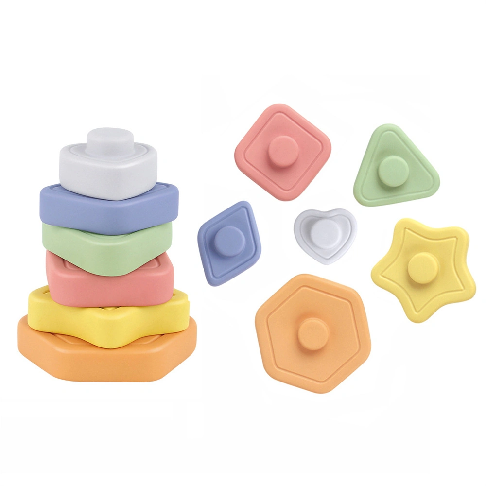 Baby Soft Silicone Teething Stacking Educational Learning Rainbow Tower Toy for Babies and Infants Gift
