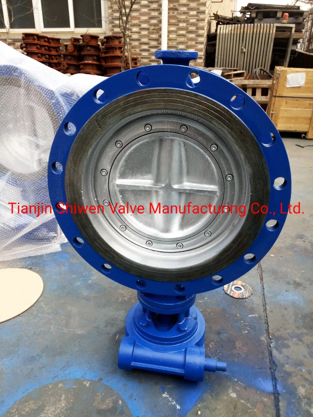 Triple Eccentric Metal Seat Flange Butterfly Valve with Gearbox Actuator