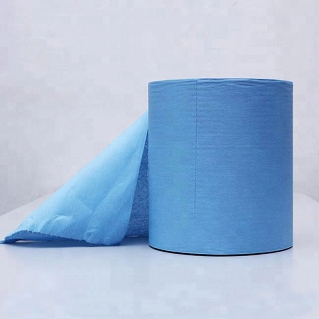 Woodpuld Polyester Spunlace Nonwoven pour chiffon absorbant l'huile pour lingettes industrielles.